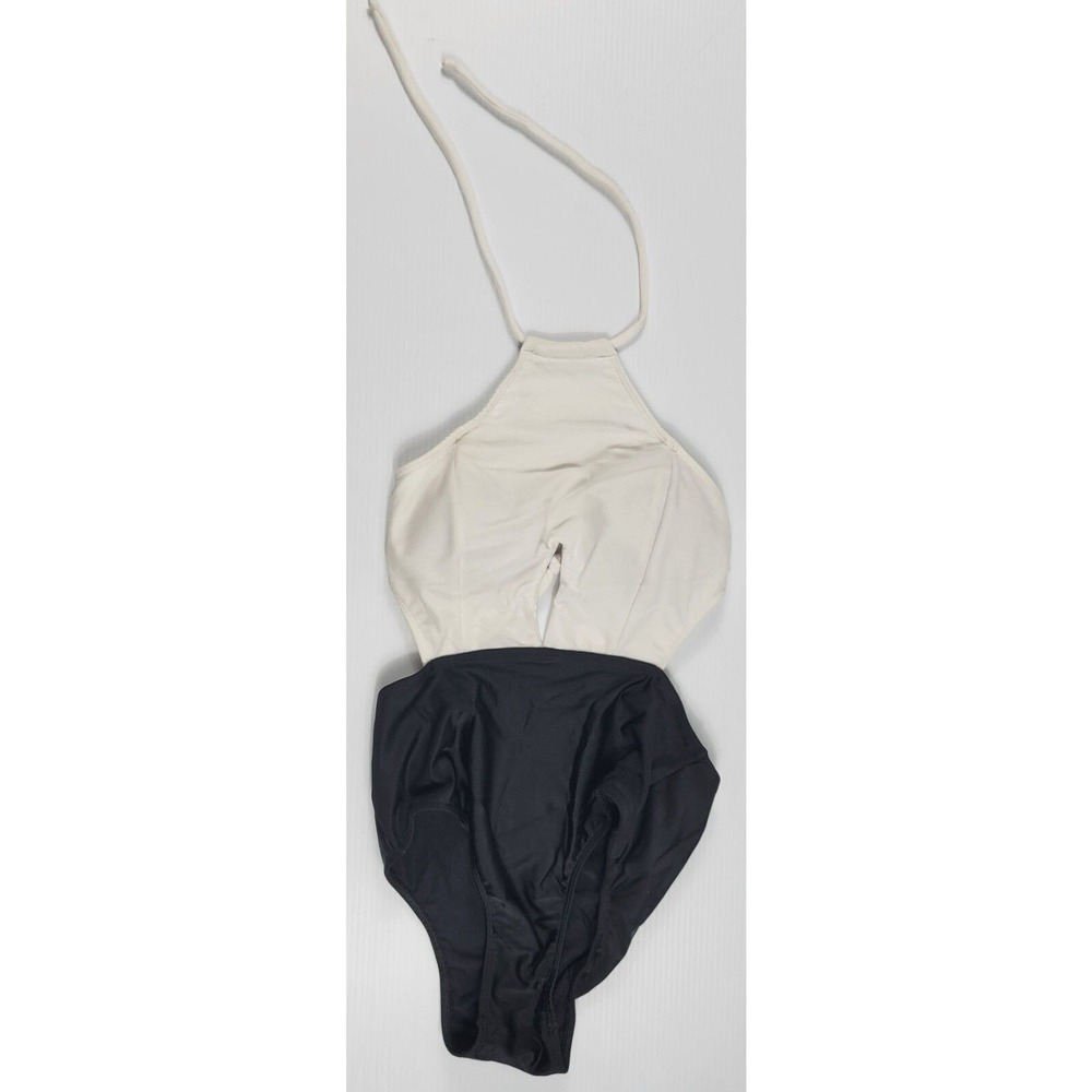 NWT Black White Womens Medium Once Piece Bathing Swimwear Suit Onda Quente